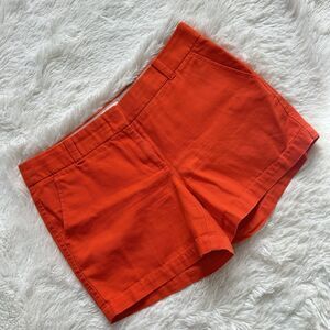 J. Crew Chino Shorts Womens Size 4 Orange 100% Cotton Preppy Summer Flat Front